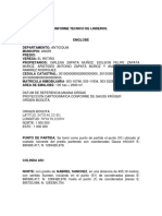 Redaccion Tecnica de Linderos Predio Madre La Piñata