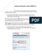 How To Create Material Master Data MM01 in SAP