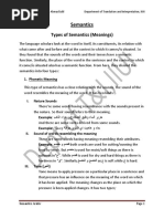 Semantics: Types of Semantics (Meanings)