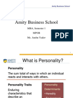 Amity Business School: MBA, Semester 1 Mpob Ms. Anshu Yadav