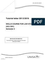 Tutorial Letter 201/2/2019: Skills Course For Law Students (SCL1501) Semester 2