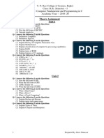 T. N. Rao College of Science, Rajkot Class: B.Sc. Semester - I Subject: Computer Fundamental and Programming in C Academic Year: - 2019-20