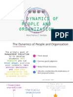 The Dynamics of People and Organization: Mark Patrics C. Verdera