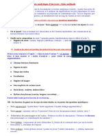 La Lecture Analytique D'un Texte: Fiche Méthode: de Qui de Quoi ? Dans Quel But Le But, Les Enjeux