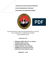 Elaboración de Plásticos Biodegradables A Partir Del Almidón de La Cáscara de Plátano