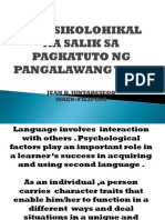 Mga Sikolohikal Na Salik Sa Pagkatuto NG Pangalawang