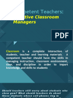 Competent Teachers:: Effective Classroom Managers