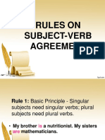 Rules On Subject-Verb Agreement