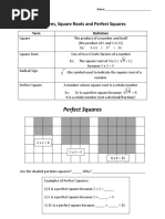 Squares, Square Roots and Perfect Squares