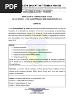 Comisiòn de Evaluación y Primaria - P 3º