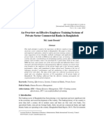 An Overview On Effective Employee Training Systems of Private Sector Commercial Banks in Bangladesh