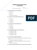 Examen de Educacion Fisica Baloncesto 2 Eso