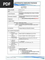 Mathematics Resource Package: Quarter Ii