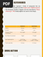 Cardiac Glycosides: Foxglove Plant (Digitalis Purpurea) William Withering in 1785