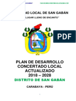 PDCL Actualizado Distrito San Gaban 2018-2028