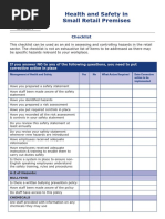 Health and Safety Checklist