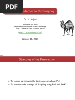 Part I ! Introduction To Perl Scripting: Dr. K. Najeeb