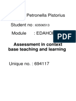 Riaana Petronella Pistorius Student No Module: EDAHOD5