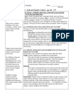 Notes Ch. 4 - Folk and Popular Culture