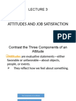 Attitudes and Job Satisfaction Lecture 3