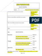 Iso9001 Quality Manual Sample