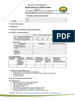 INSET Activity Completion Report