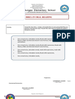 Magdungao Elementary School: Rubrics in Oral Reading