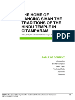 The Home of Dancing Sivan The Traditions of The Hindu Temple in Citamparam