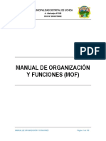 Manual de Organización Y Funciones (Mof) : Municipalidad Distrital de Uchiza