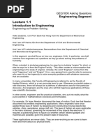 GEQ1000 Engineering Transcript 1 1 Introduction To Engineering