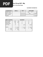 Wood Group ESP - MFG: Vector IV Drive Shop Testing Date: Equipment Information