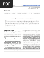 Gating Design Criteria For Sound Casting: Research Paper