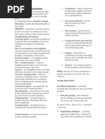 Principles of Marketing Reviewer: Formula: Price Direct Cost + Overhead + Mark Up