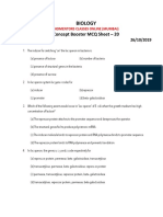 BIOLOGY Concept Booster MCQ Sheet - 20 PDF