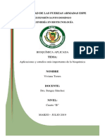 Aplicaciones y Estudios Más Importantes de La Bioquímica