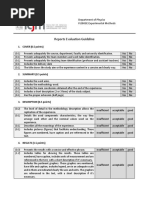 Reports Evaluation Guideline: 1. COVER (0.5 Points)