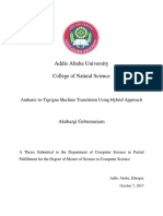 Amharic-To-Tigrigna Machine Translation Using Hybrid Approach