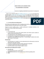 Grading Systems and The Grading System of The Department of Education