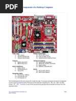 Motherboard Components of A Desktop Computer: CPU RAM CD DVD Hard Disk