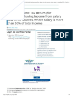 Filing of Income Tax Return (For Individuals) Having Income From Salary and Other Sources, Where Salary Is More Than 50% of Total Income