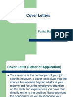 Cover Letters: Fariha Rafiq