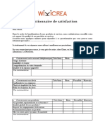 Modèle Exemple Questionnaire Satisfaction Word