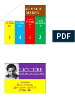 Ramanujar Magic Square Maker: Type Numbe R2 Type Numbe R 3 Type Number 4