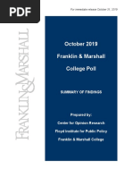 F&M Poll Release October 2019