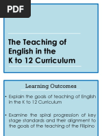 The Teaching of English in The K To 12 Curriculum