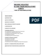 Organic Volatile Impurities and Their Regulatory Limits: (As A Part of Preformulation)