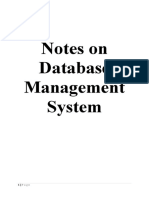 Notes On Database Management System