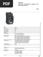 Product Data Sheet: Tesys Gv2 - Circuit Breaker - Magnetic - 25 A - Screw Clamp Terminals