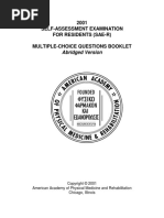 2001 Self-Assessment Examination For Residents (Sae-R) Multiple-Choice Questions Booklet Abridged Version