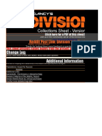 Division 2 Collections Sheet